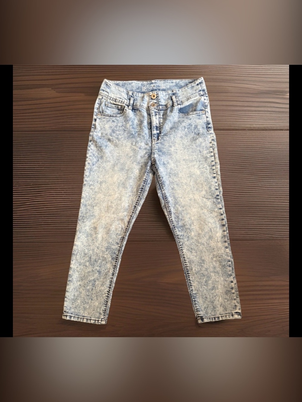 No Boundaries Acid Wash Stretch Crop Soft Jeggings Jr 17  Y2K 90s Streetwear 80s